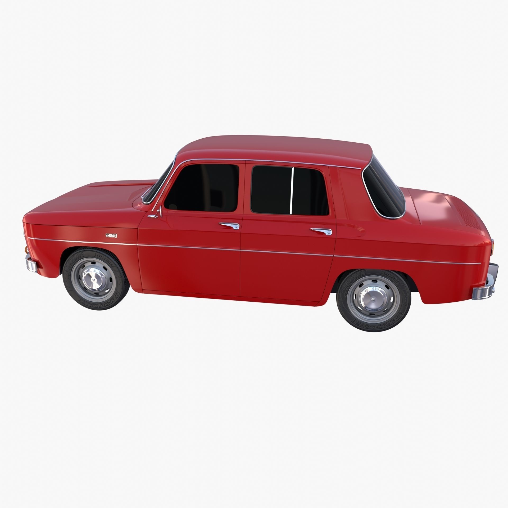 Renault 8 Red 3D model_14