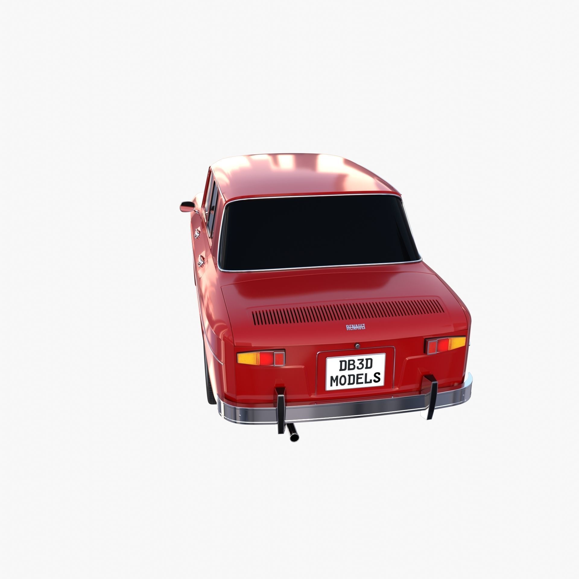 Renault 8 Red 3D model_9