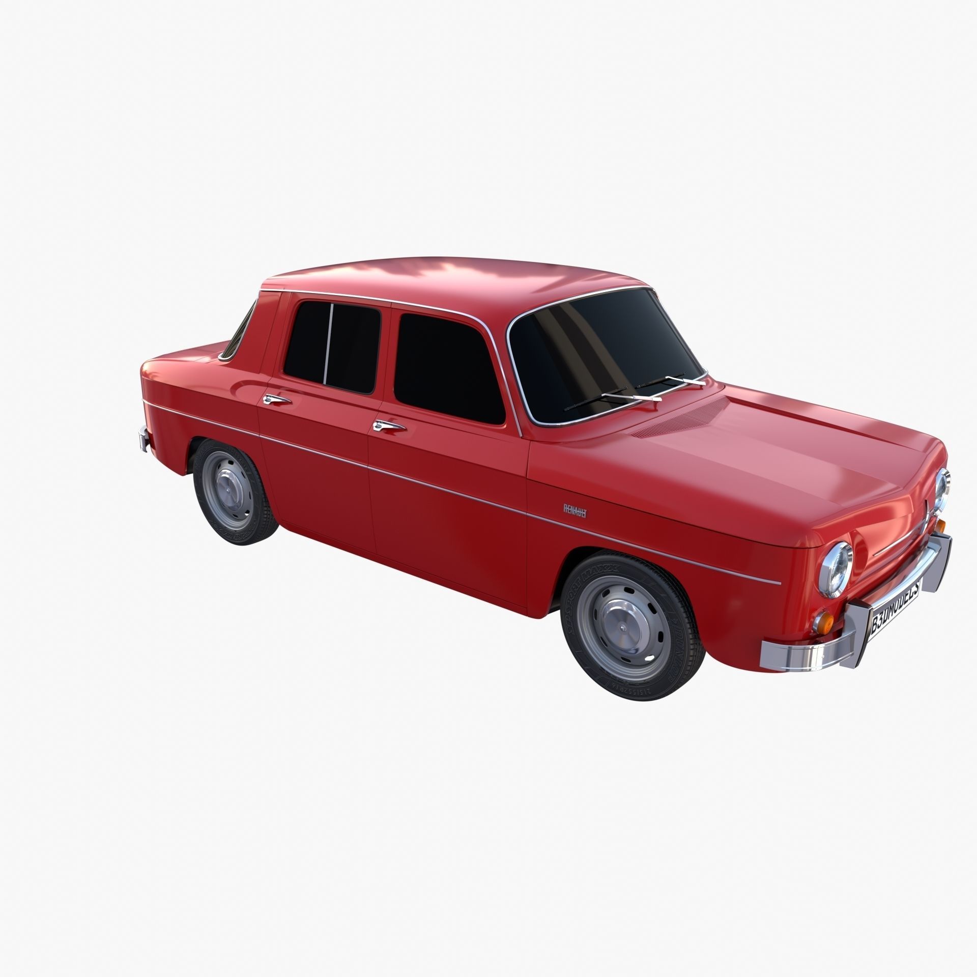 Renault 8 Red 3D model_13