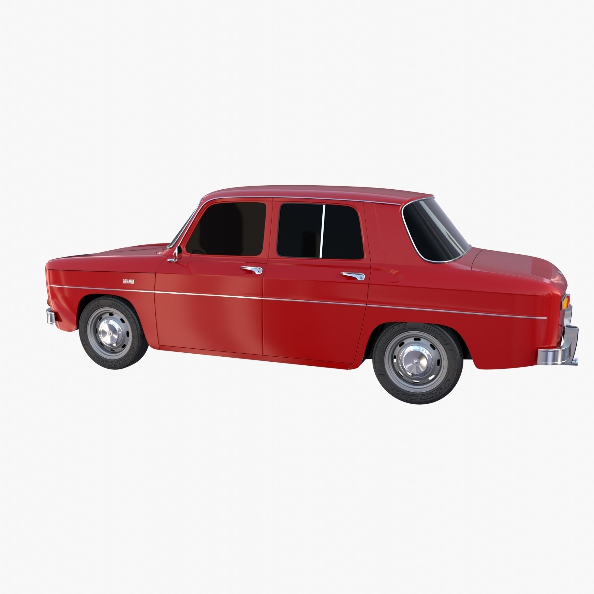 Renault 8 Red 3D model_8
