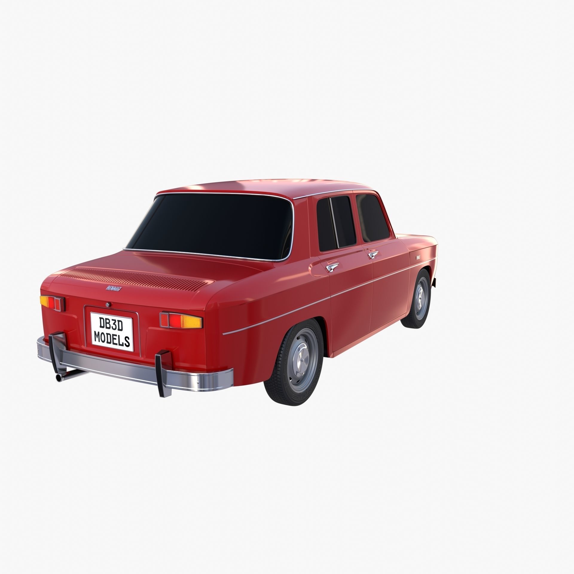 Renault 8 Red 3D model_6