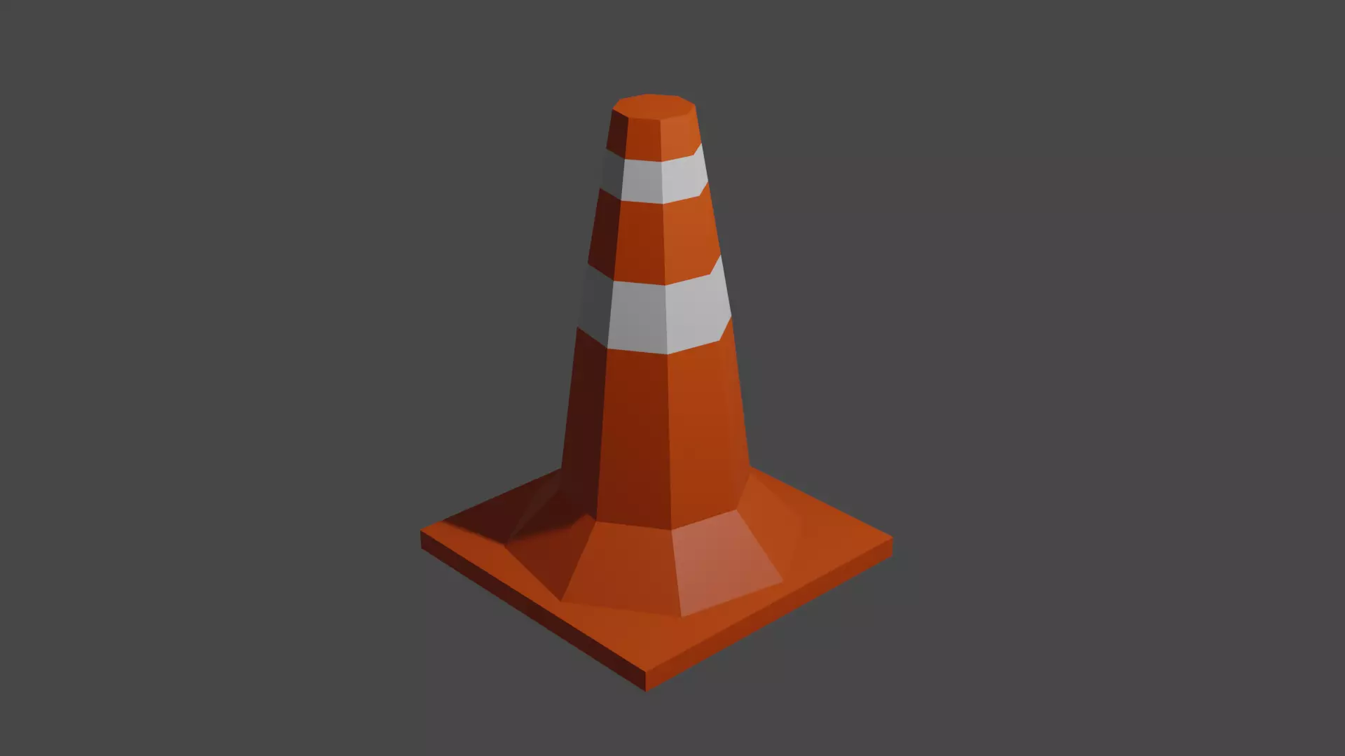 Cone low poly traffic Low-poly 3D model