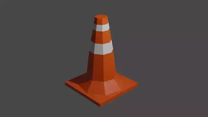 Cone low poly traffic