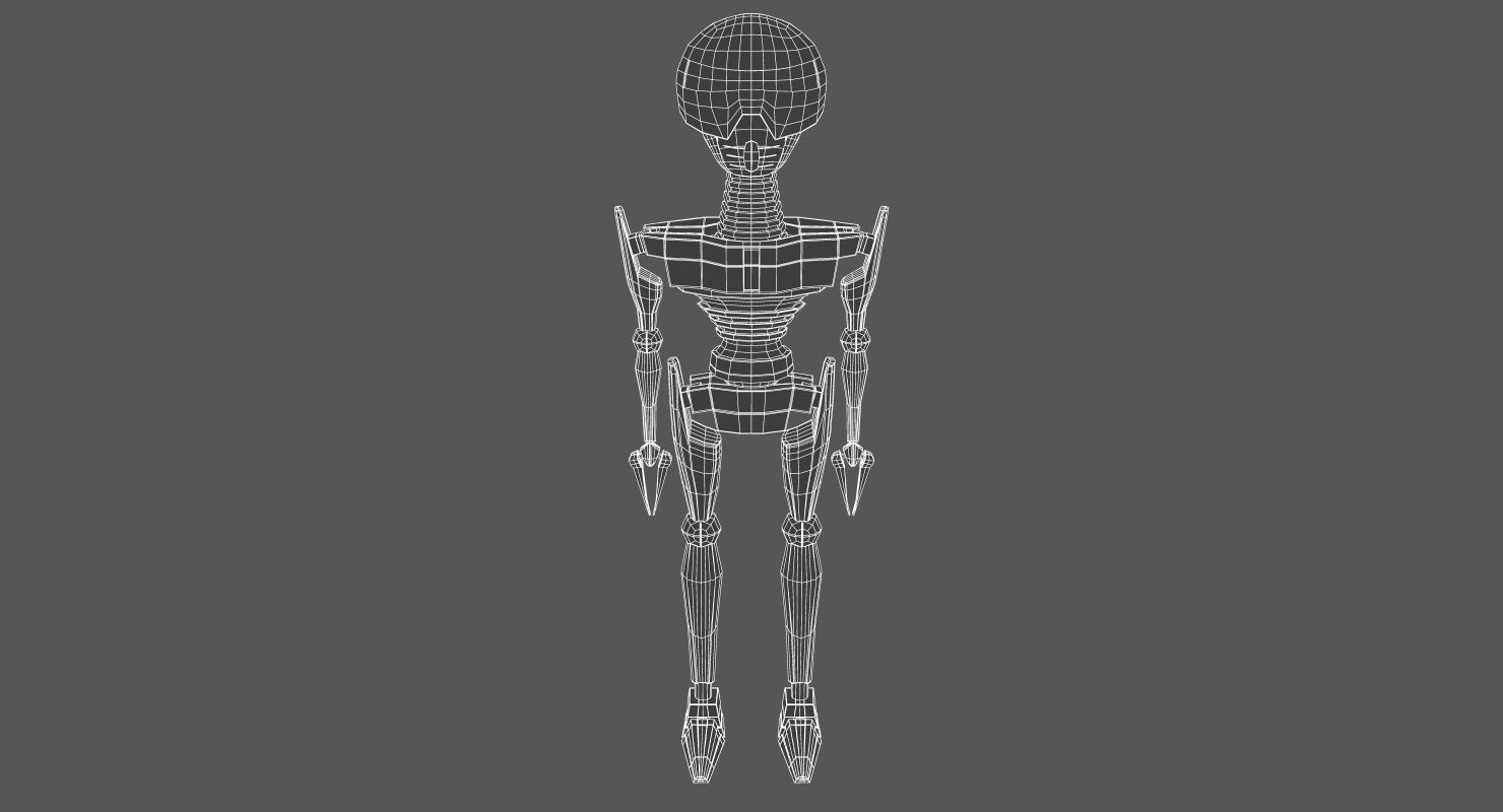 Simple Robot Low-poly 3D model_10