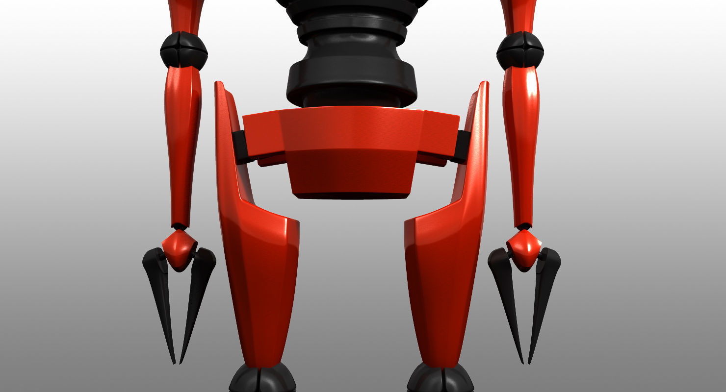 Simple Robot Low-poly 3D model_6