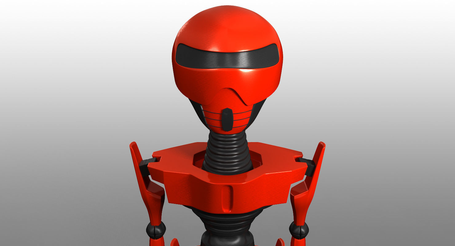 Simple Robot Low-poly 3D model_2