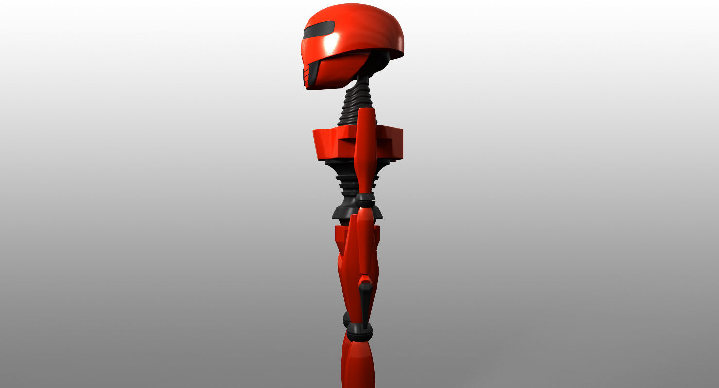 Simple Robot Low-poly 3D model_5