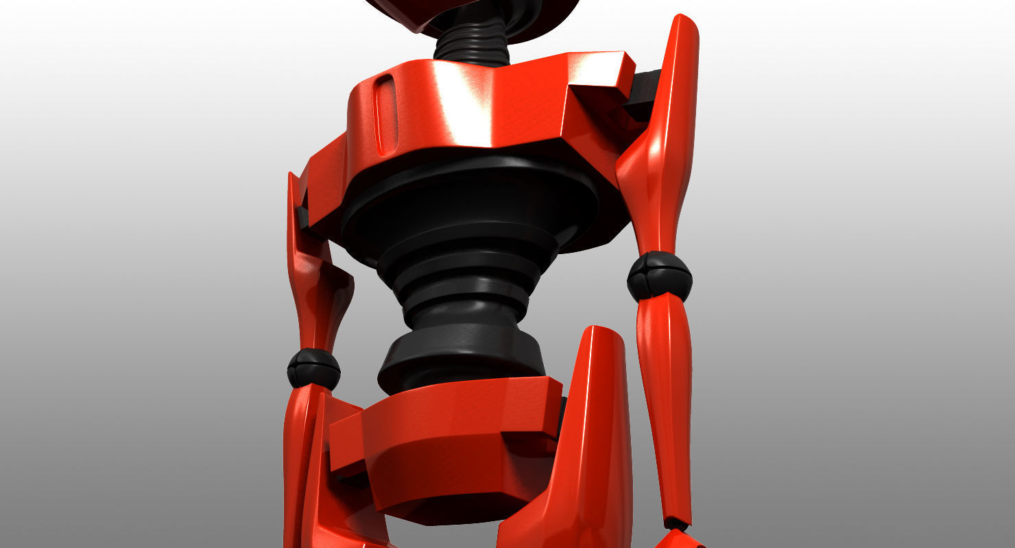 Simple Robot Low-poly 3D model_4