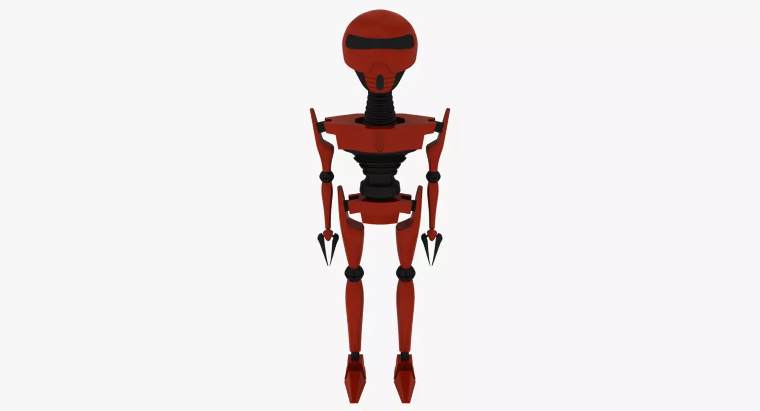 Simple Robot Low-poly 3D model_0