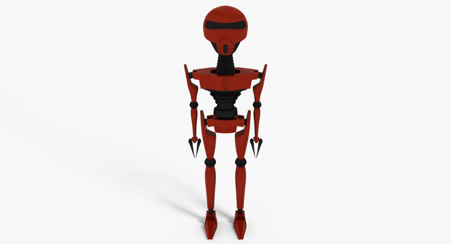 Simple Robot Low-poly 3D model_1