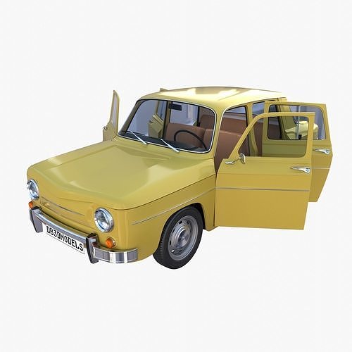 Generic 60s European Car with Interior 3D model