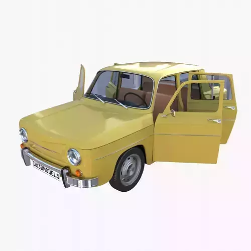 Generic 60s European Car with Interior 3D model