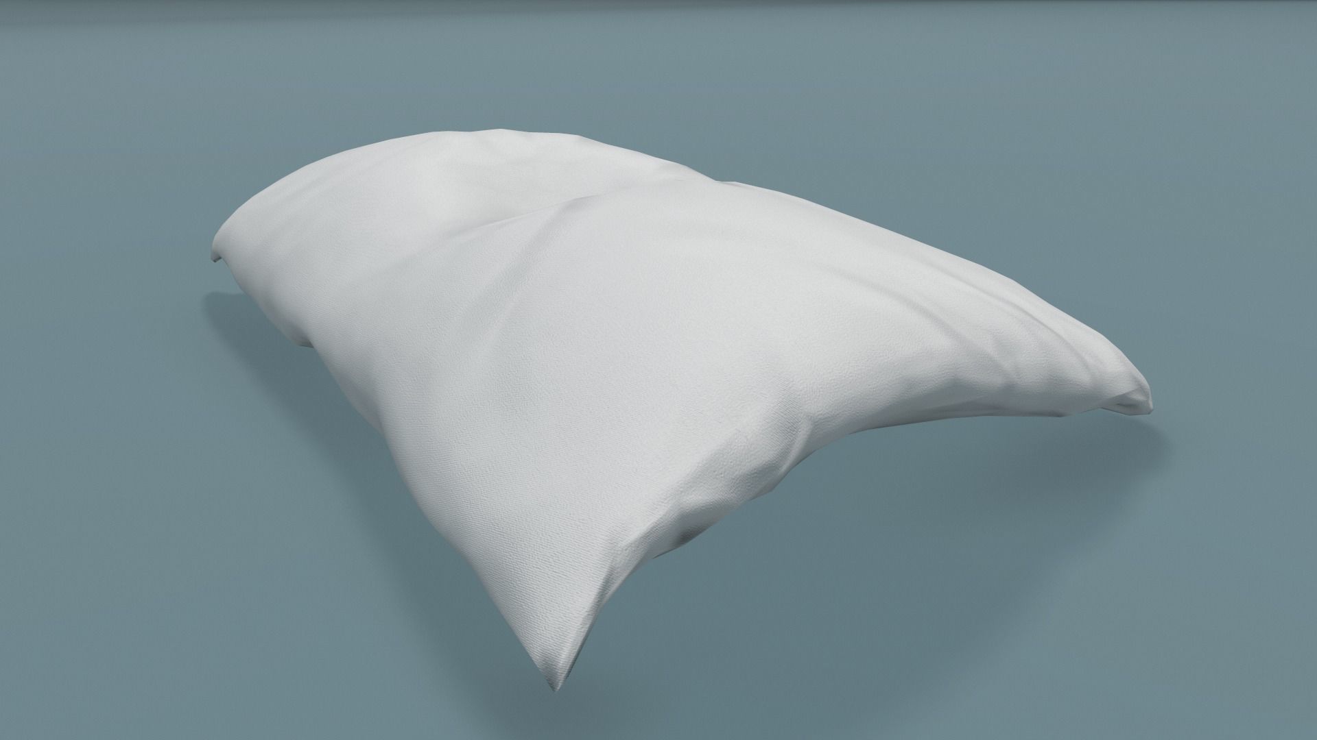 Crumpled pillow with head mark Low-poly 3D model_2