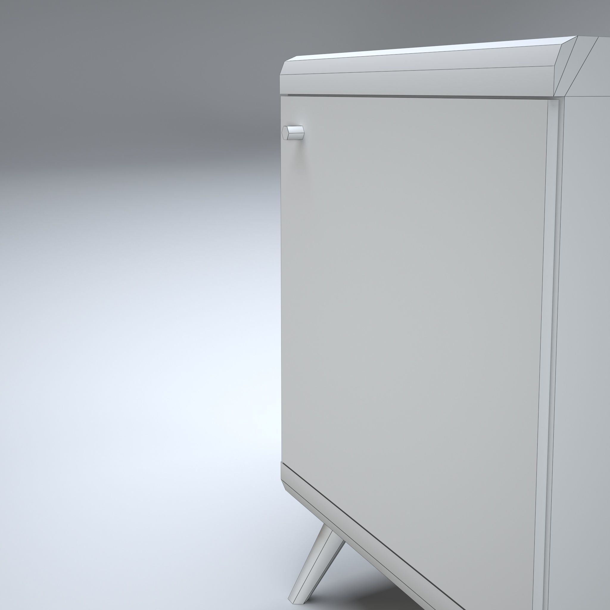 Small Cabinet Low-poly 3D model_9