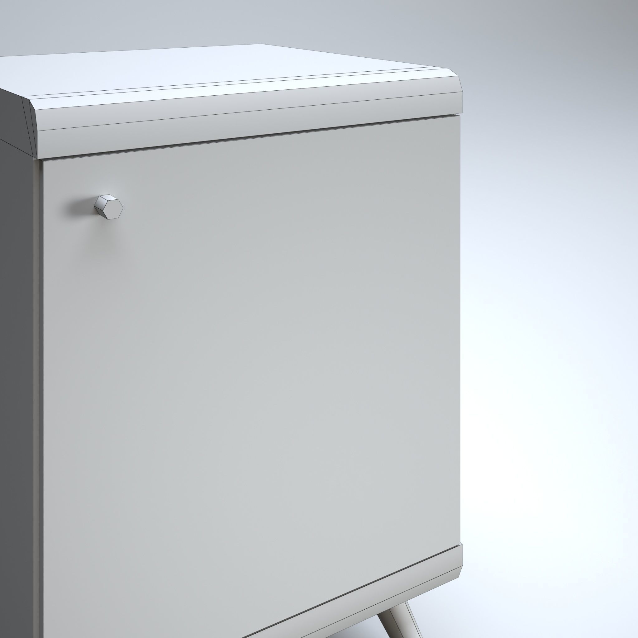 Small Cabinet Low-poly 3D model_8