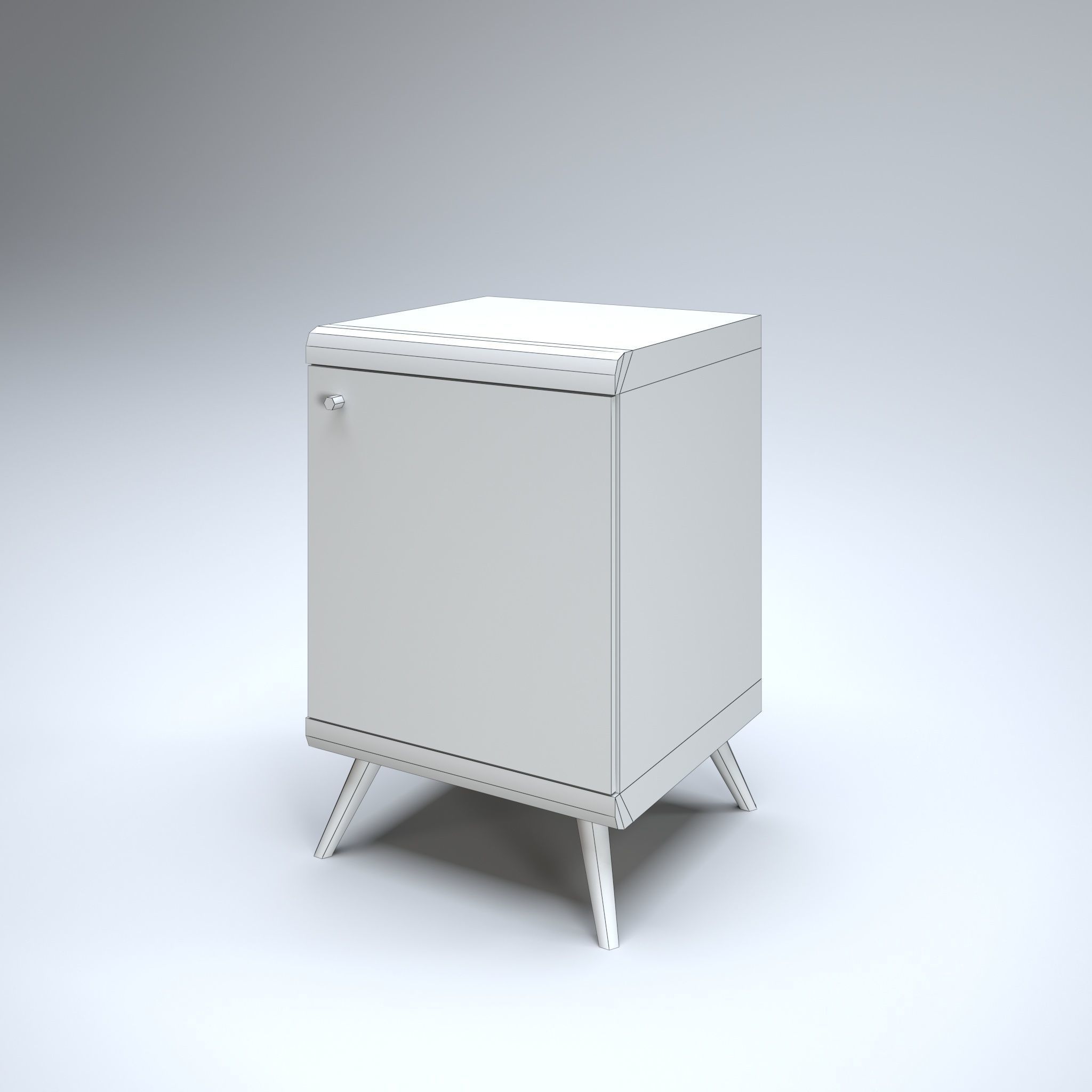 Small Cabinet Low-poly 3D model_7
