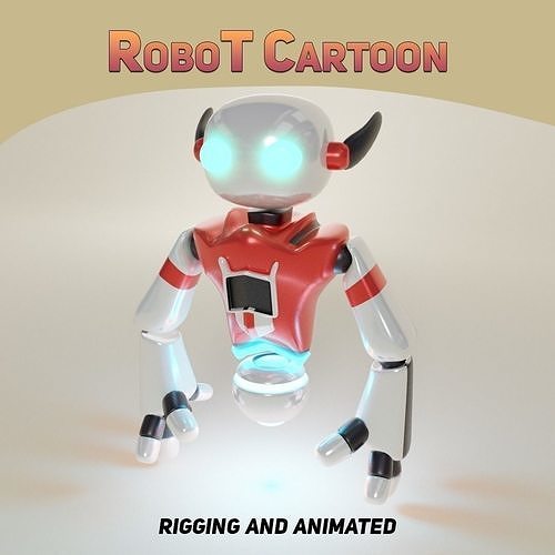 RoboT Cartoon Low-poly 3D model
