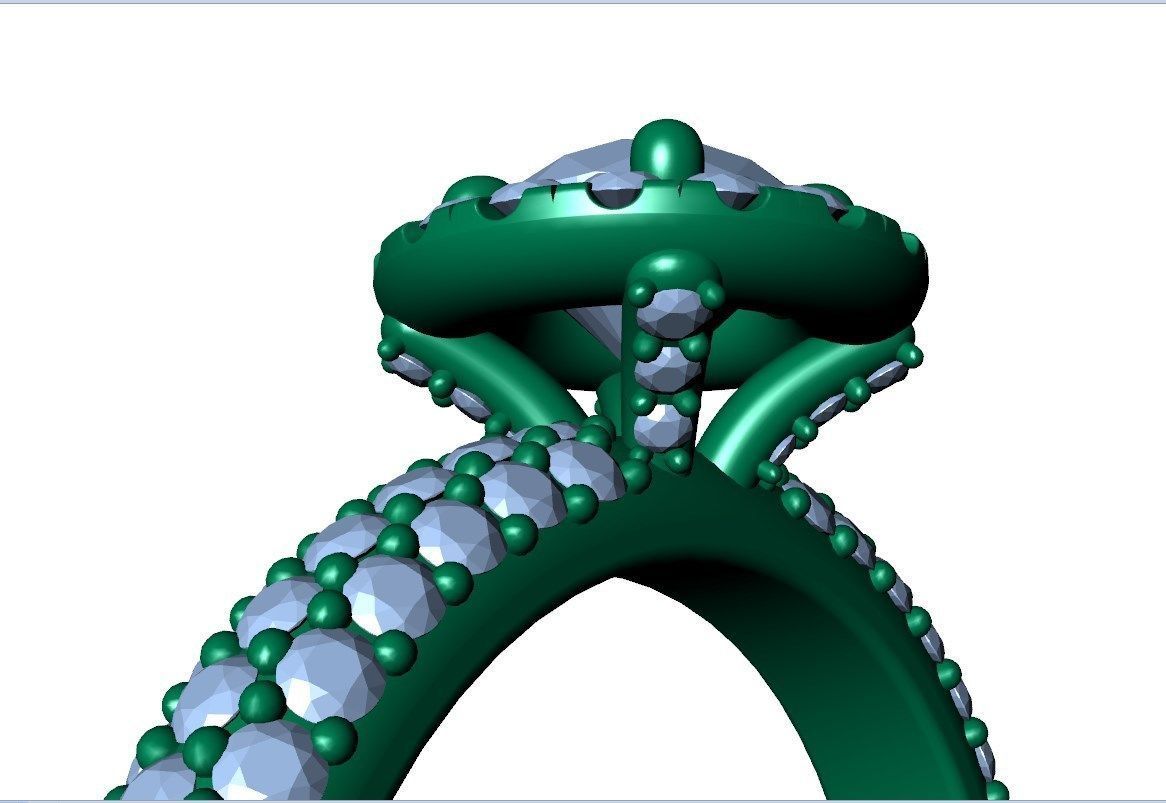 Engagement Ring Model Halo With Basket Setting Media Files-SK2 3D model_27