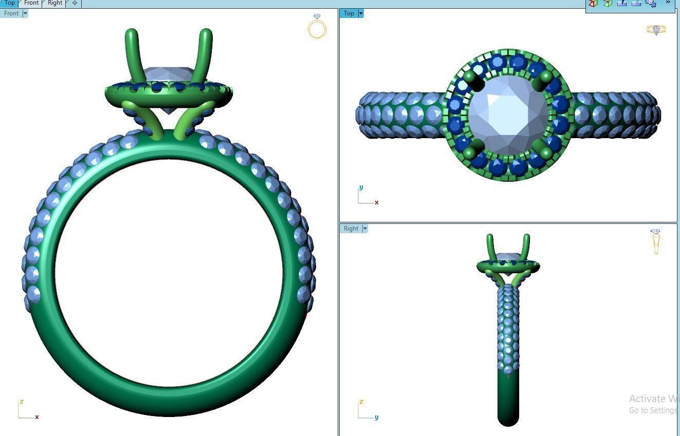 Engagement Ring Model Halo With Basket Setting Media Files-SK2 3D model_41