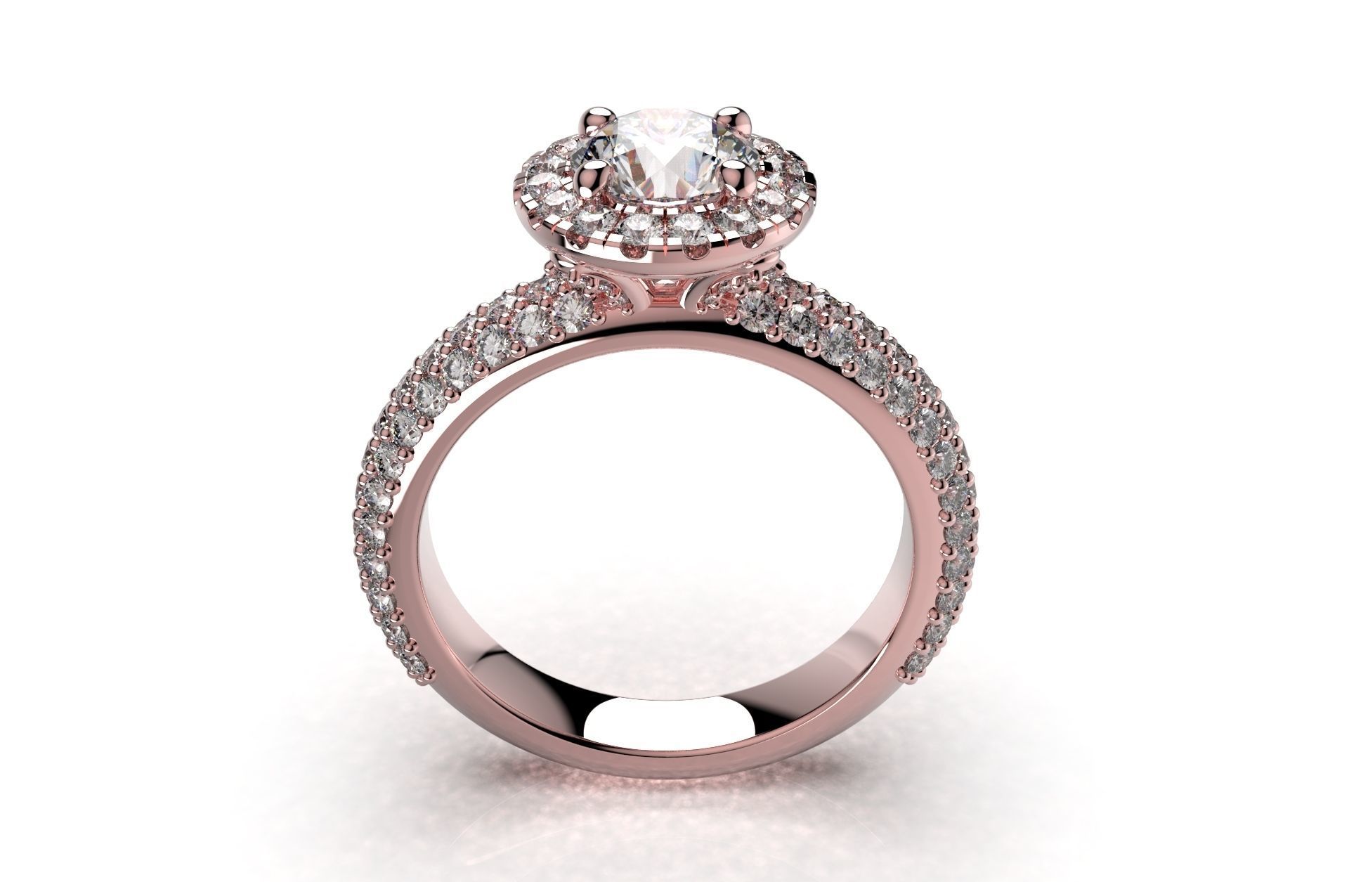 Engagement Ring Model Halo With Basket Setting Media Files-SK2 3D model_3