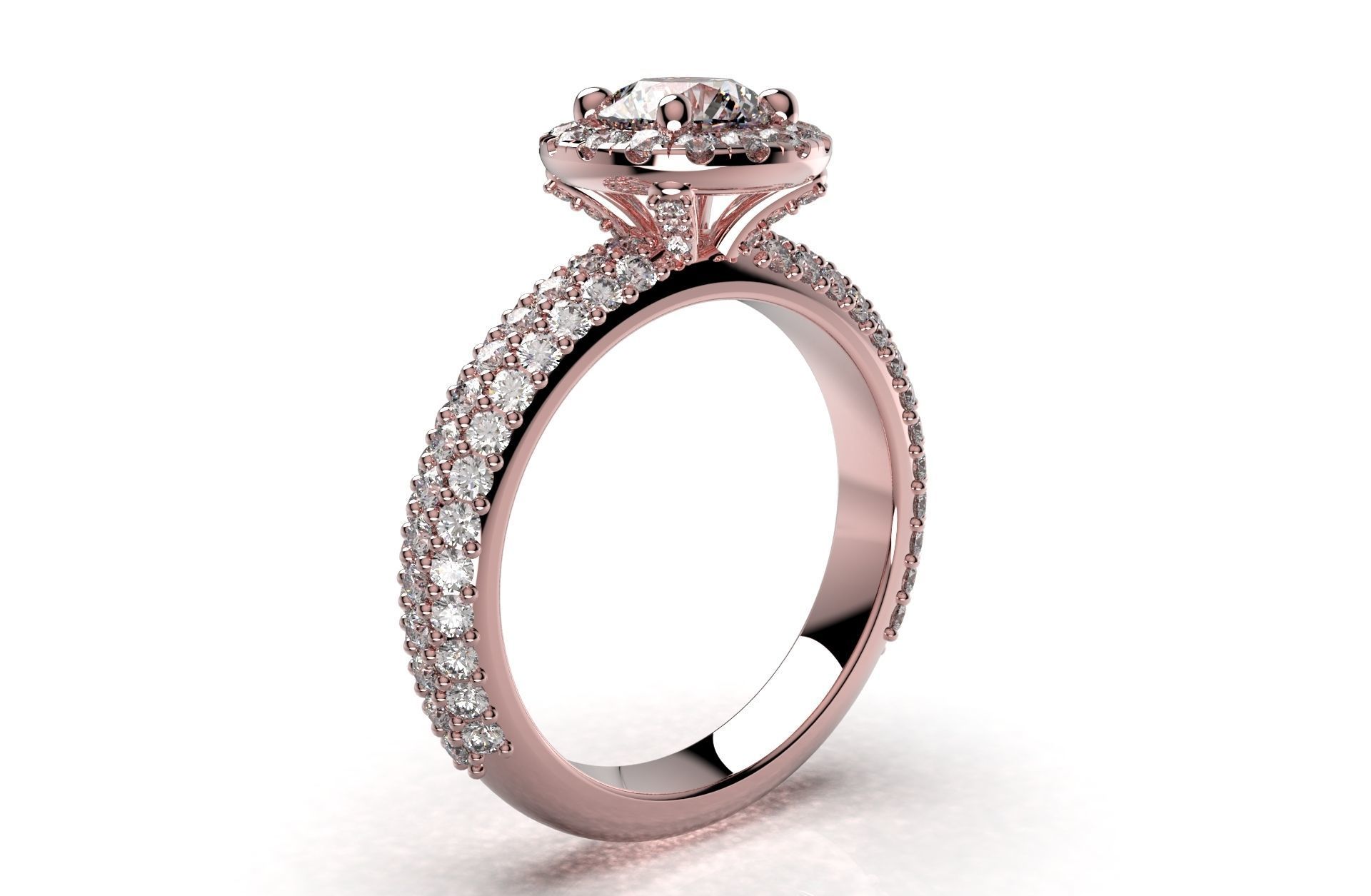 Engagement Ring Model Halo With Basket Setting Media Files-SK2 3D model_4