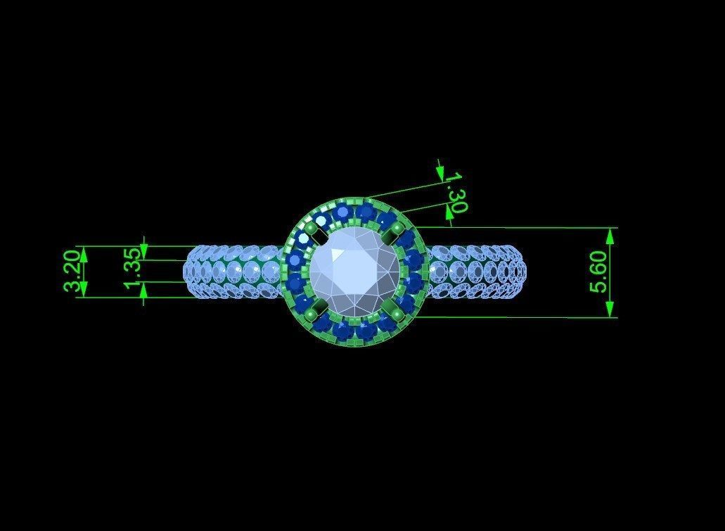 Engagement Ring Model Halo With Basket Setting Media Files-SK2 3D model_13