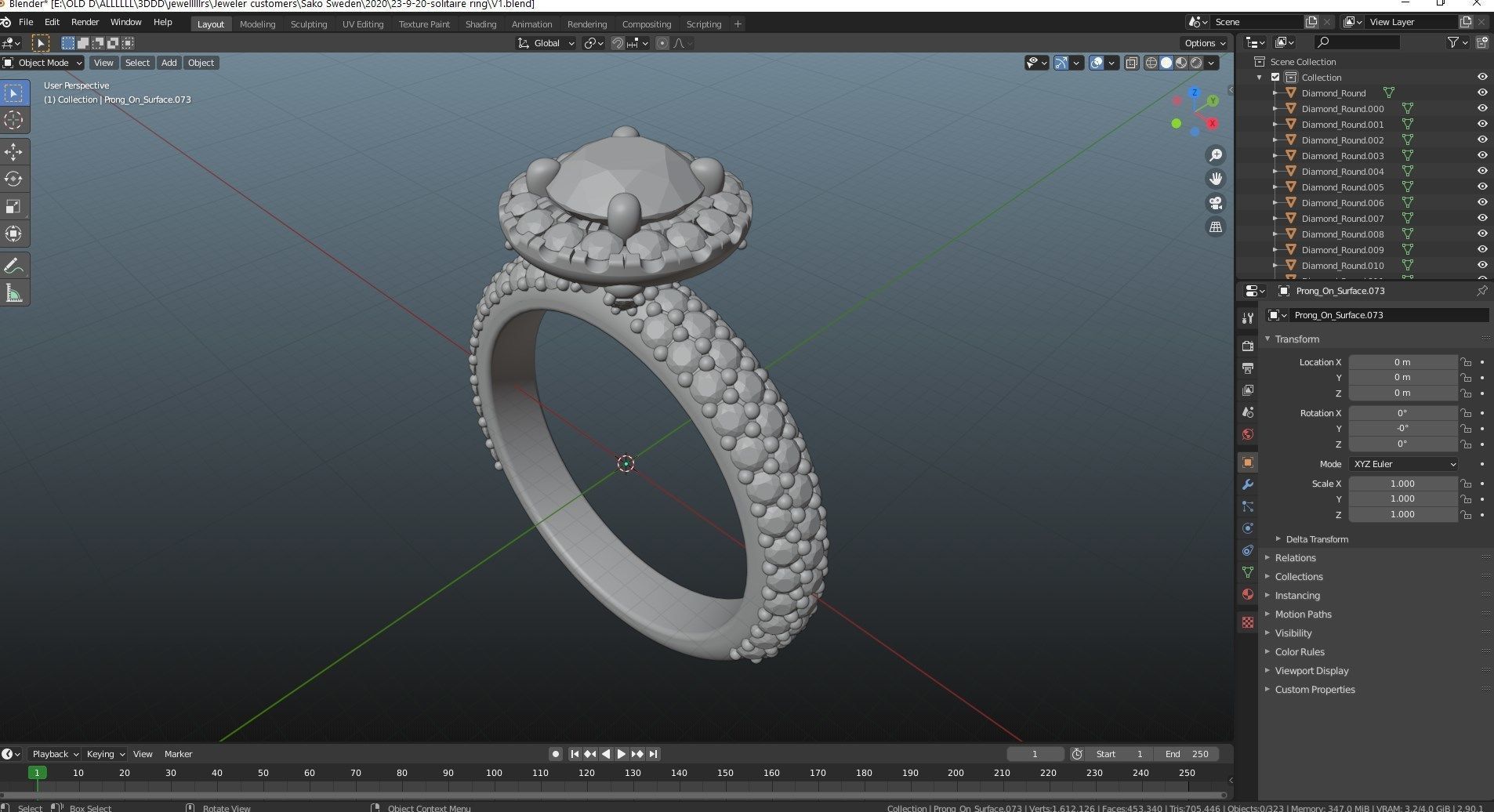 Engagement Ring Model Halo With Basket Setting Media Files-SK2 3D model_39