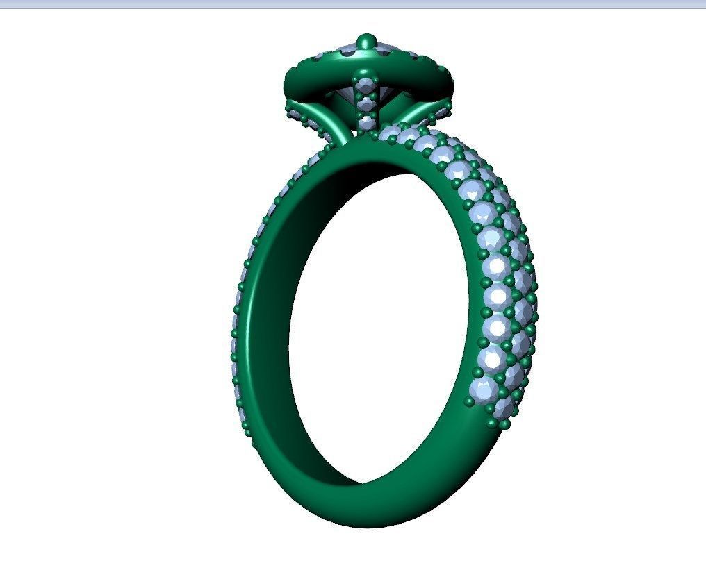 Engagement Ring Model Halo With Basket Setting Media Files-SK2 3D model_21