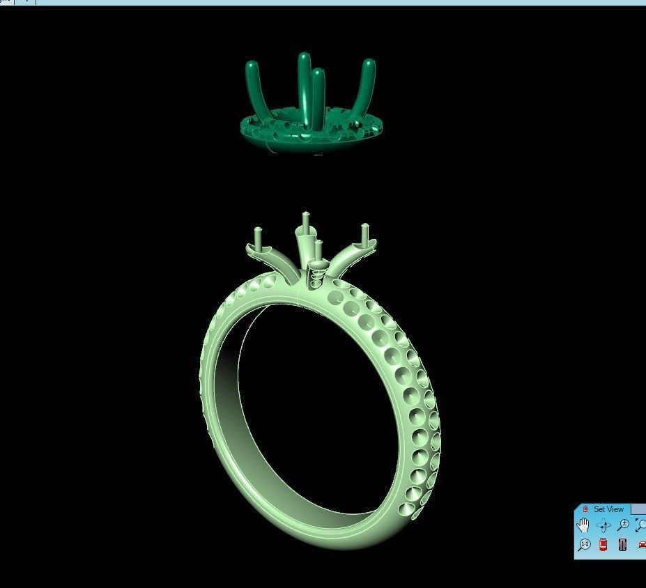 Engagement Ring Model Halo With Basket Setting Media Files-SK2 3D model_24