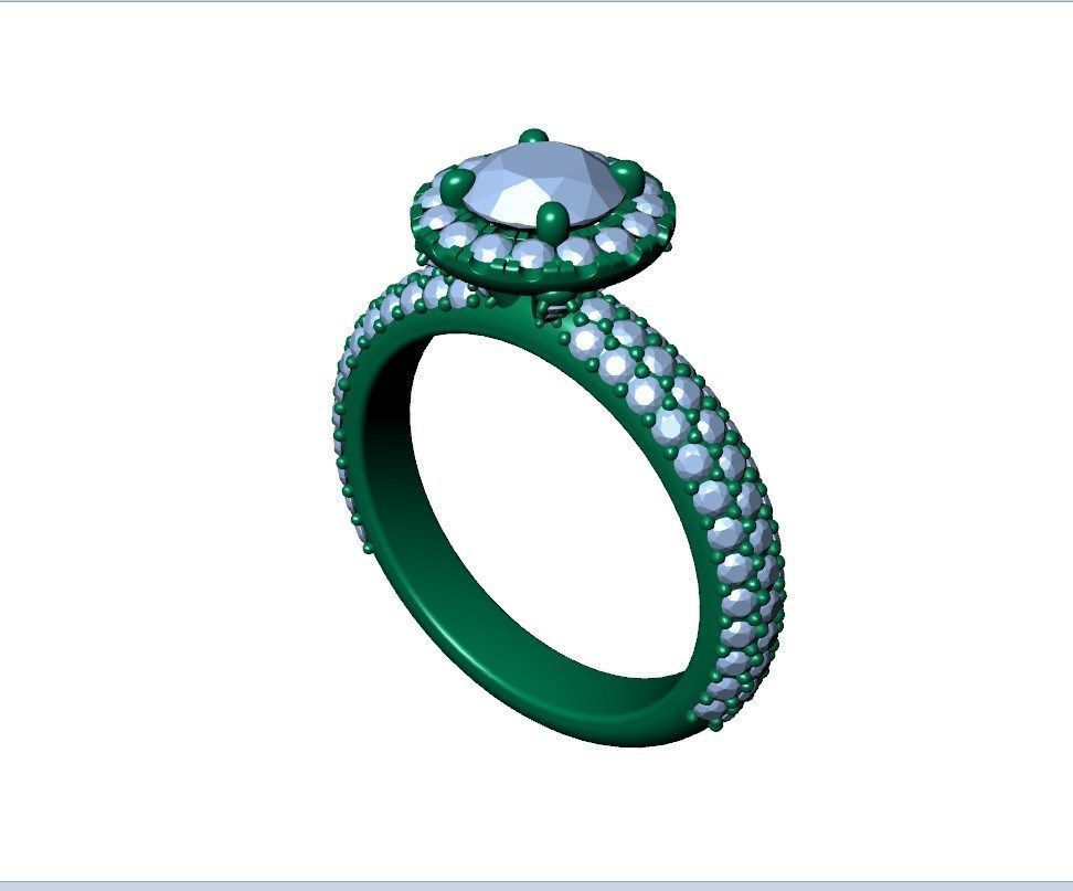 Engagement Ring Model Halo With Basket Setting Media Files-SK2 3D model_26