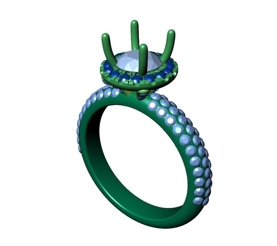 Engagement Ring Model Halo With Basket Setting Media Files-SK2 3D model_28