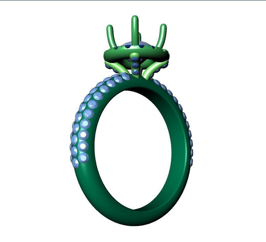 Engagement Ring Model Halo With Basket Setting Media Files-SK2 3D model_17