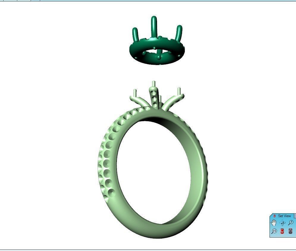 Engagement Ring Model Halo With Basket Setting Media Files-SK2 3D model_32