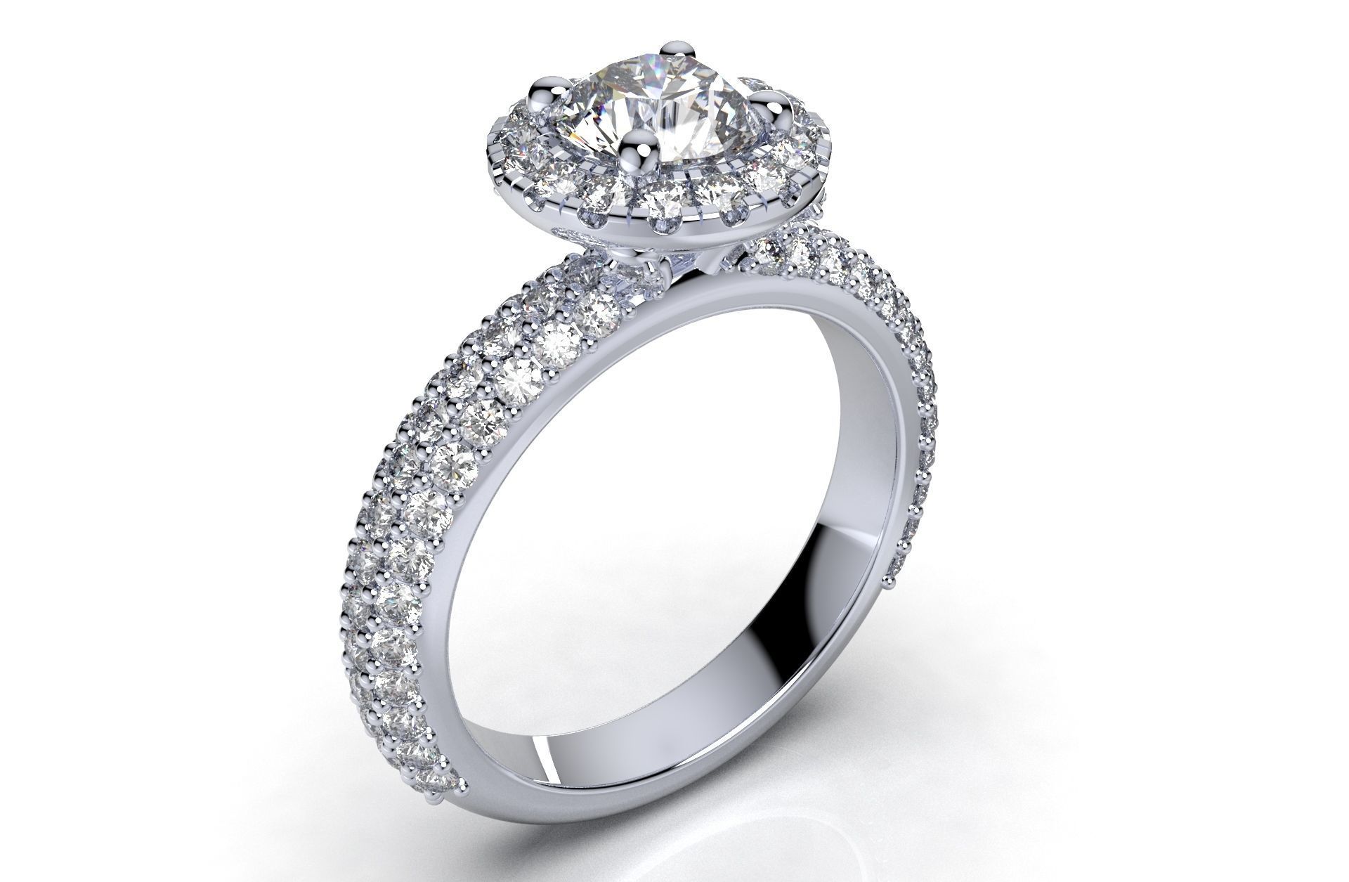 Engagement Ring Model Halo With Basket Setting Media Files-SK2 3D model_10
