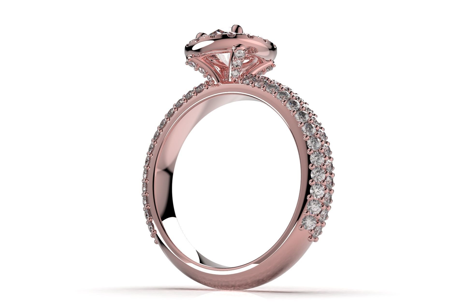 Engagement Ring Model Halo With Basket Setting Media Files-SK2 3D model_6
