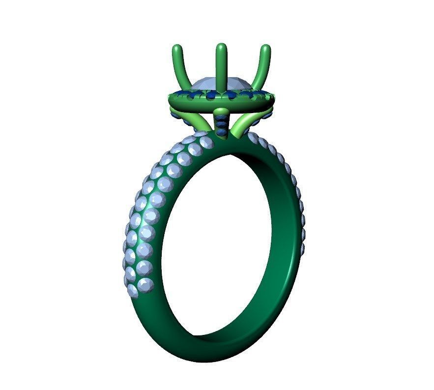 Engagement Ring Model Halo With Basket Setting Media Files-SK2 3D model_30