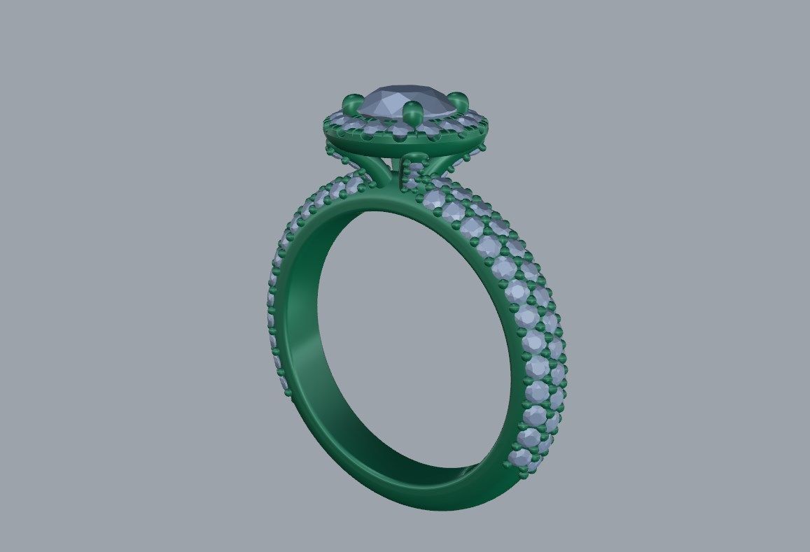 Engagement Ring Model Halo With Basket Setting Media Files-SK2 3D model_19