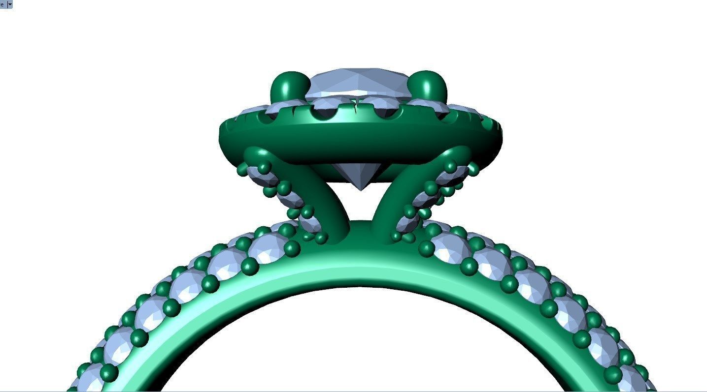 Engagement Ring Model Halo With Basket Setting Media Files-SK2 3D model_33