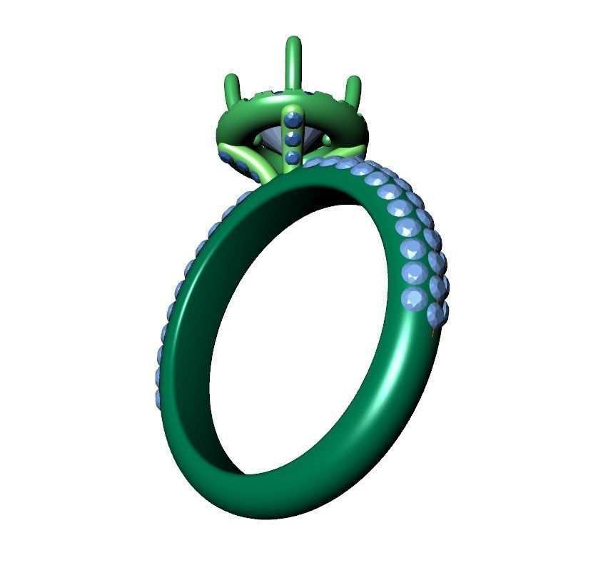 Engagement Ring Model Halo With Basket Setting Media Files-SK2 3D model_23