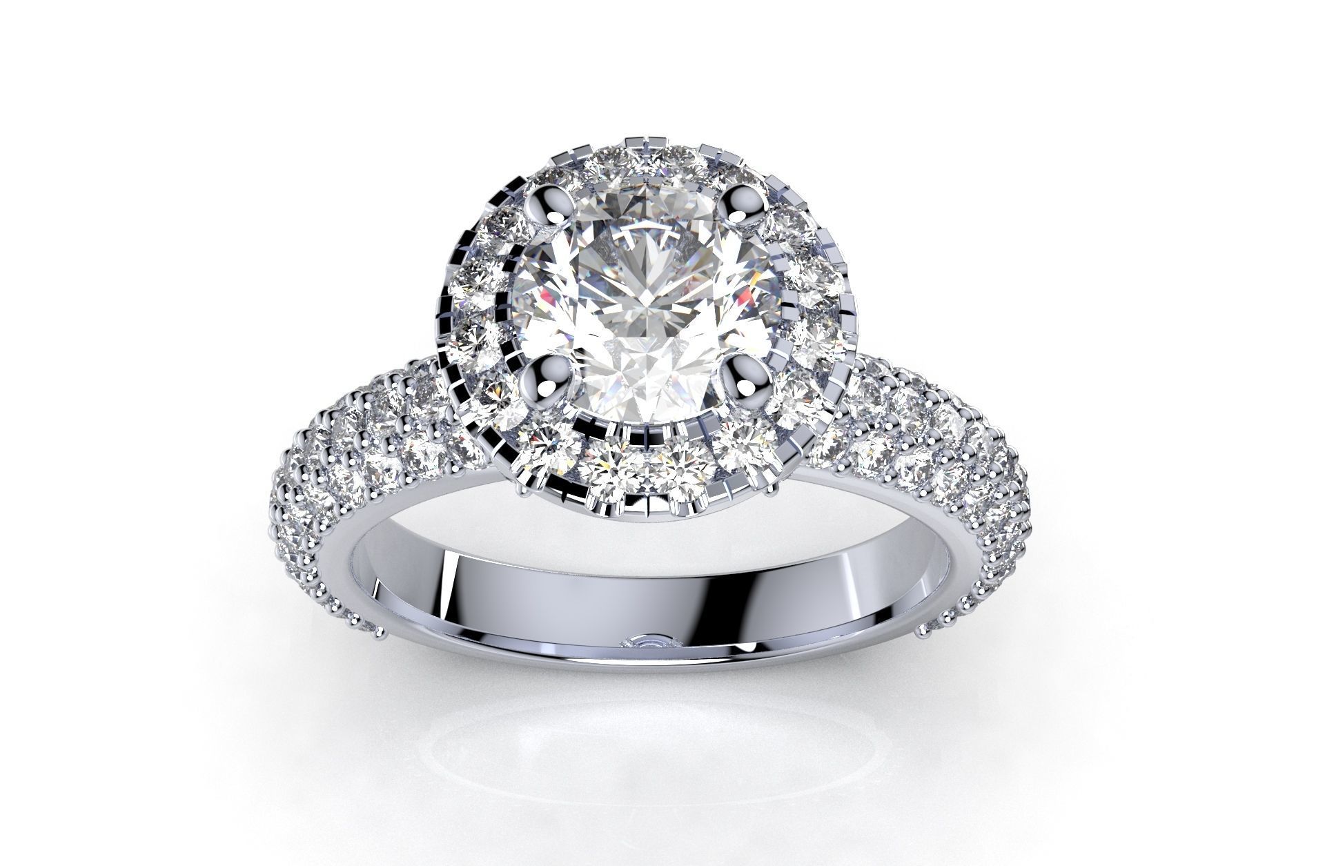 Engagement Ring Model Halo With Basket Setting Media Files-SK2 3D model_8