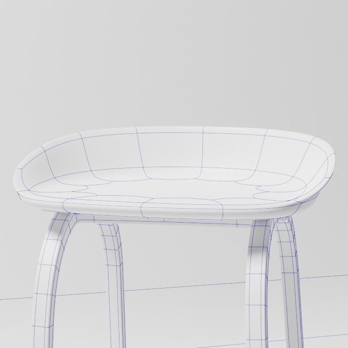 Black bar chair 3D model_10