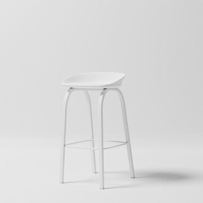 Black bar chair 3D model_5