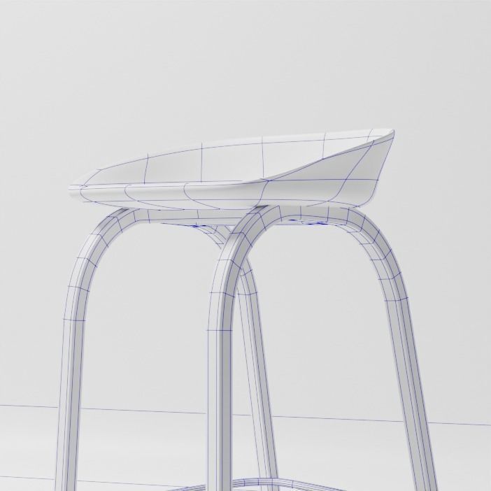 Black bar chair 3D model_9