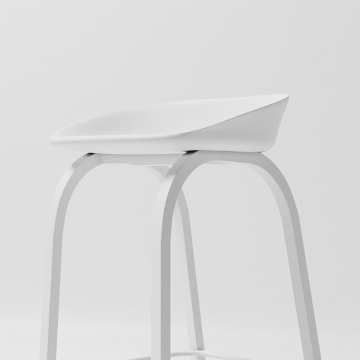 Black bar chair 3D model_6