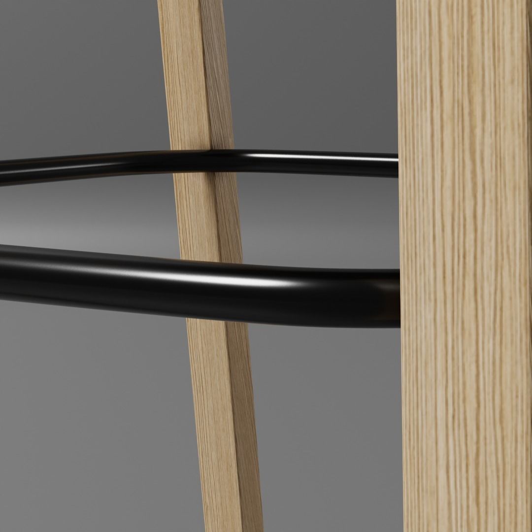 Black bar chair 3D model_3