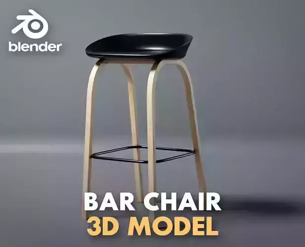 Black bar chair 3D model Black bar chair 3D model