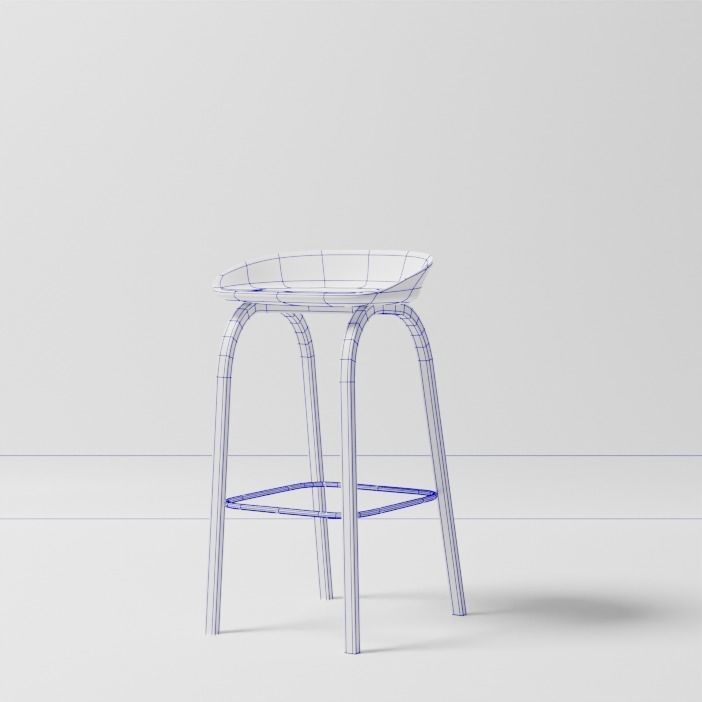 Black bar chair 3D model_8