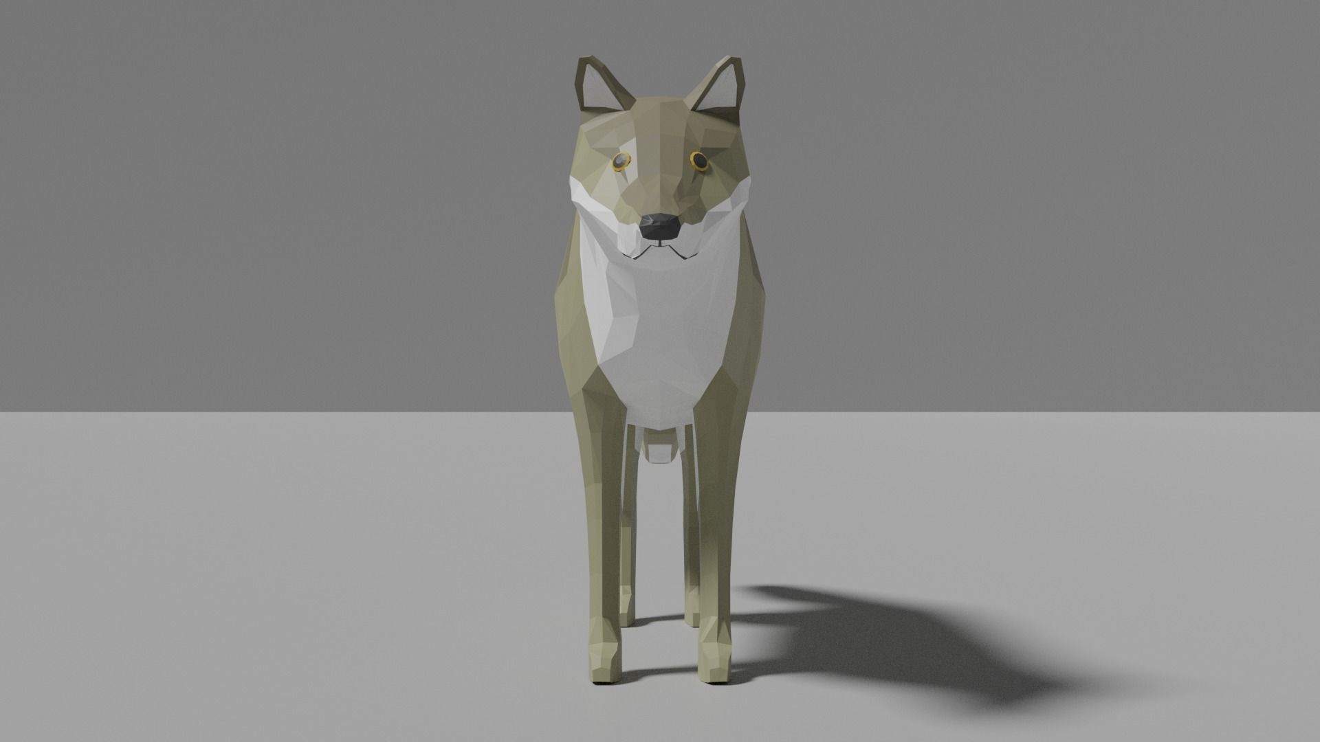 Cartoon Wolf Family  Low-poly 3D model_5