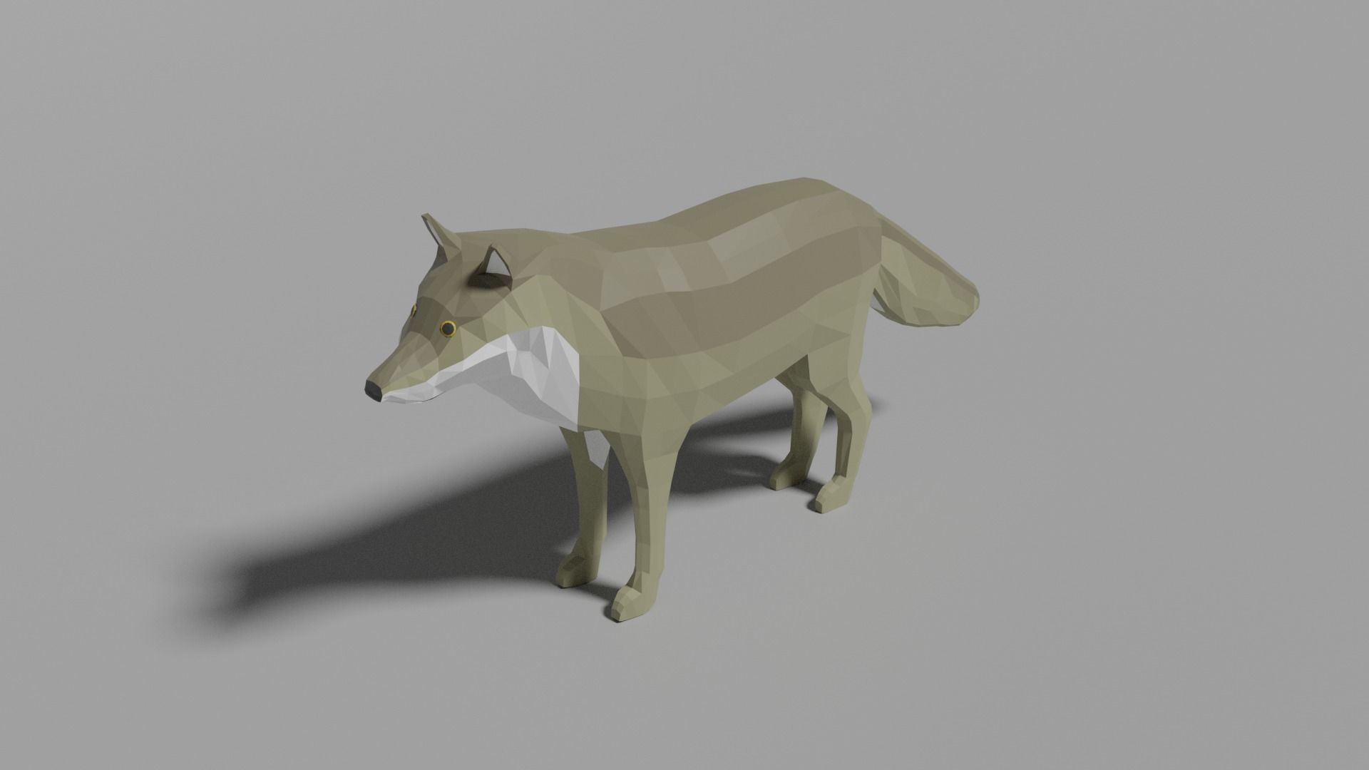 Cartoon Wolf Family  Low-poly 3D model_1