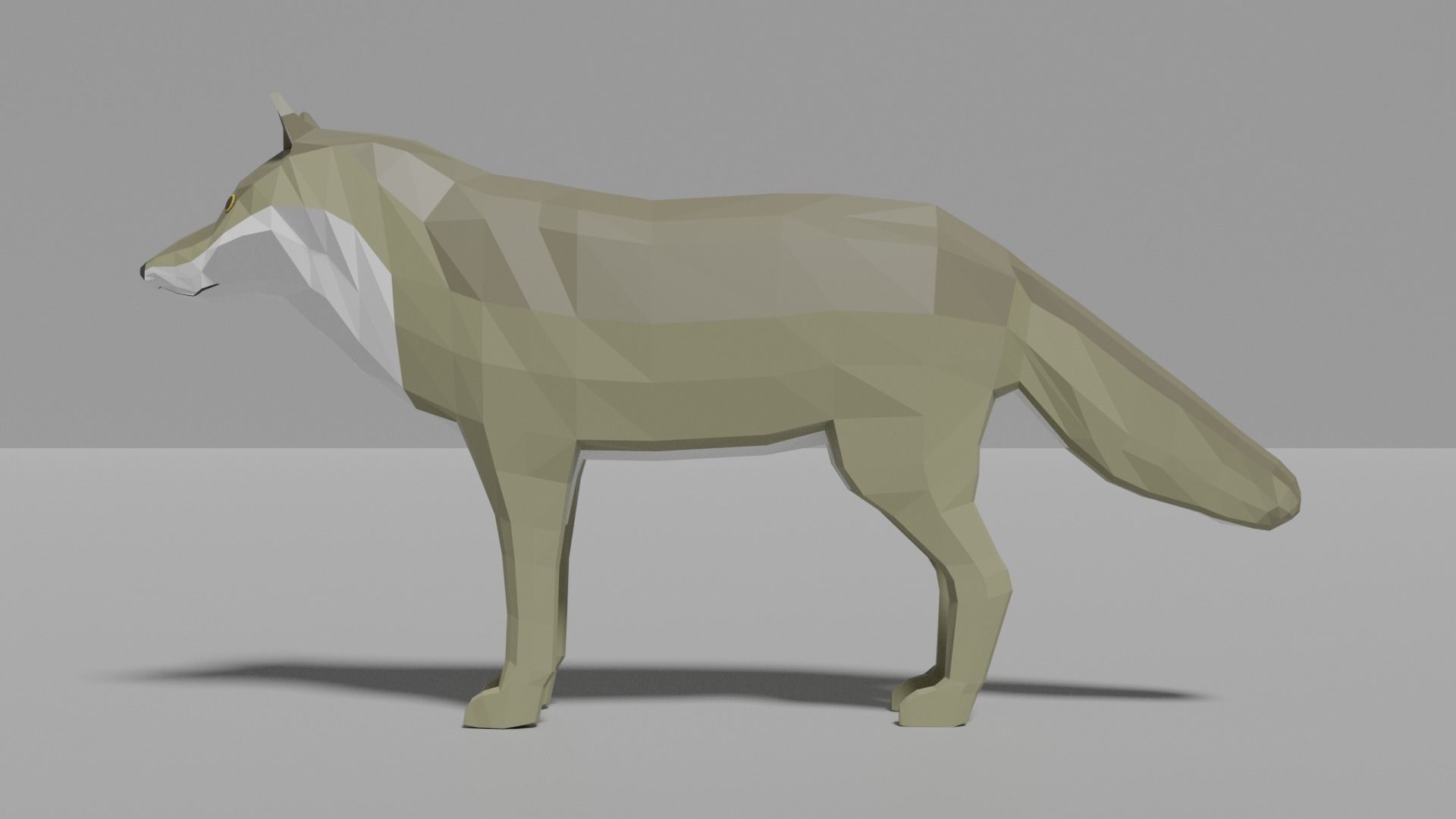 Cartoon Wolf Family  Low-poly 3D model_3